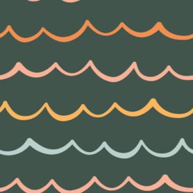 Pre-Order Scalloped Stripes in Pastels and Dark Blue