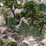 Pre-Order Garden Tapestry Verdant Woodland Trees and Waterfall Scenic Landscape