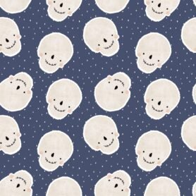 Pre-Order Cute Watercolor Skulls Halloween Navy Blue