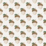 Pre-Order Watercolour Autumn Acorns Off White