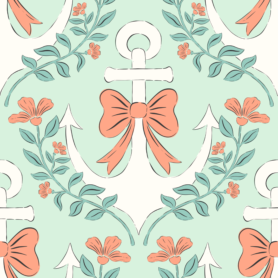 Pre-Order Anchor Bows Green And Coral