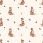 Pre-Order Watercolour Autumn Woodland Fox Cream