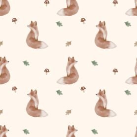 Pre-Order Watercolour Autumn Woodland Fox Cream
