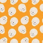 Pre-Order Cute Watercolor Skulls Halloween Orange