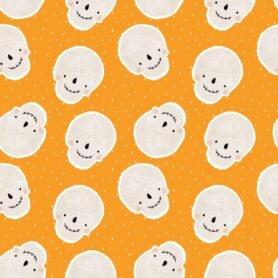 Pre-Order Cute Watercolor Skulls Halloween Orange