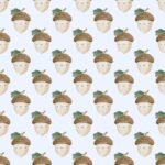 Pre-Order Watercolour Autumn Acorns Light Blue