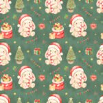 Pre-Order Xmas Bunnies on Green Background