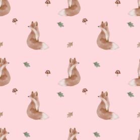 Pre-Order Watercolour Autumn Woodland Fox Pink