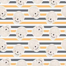 Pre-Order Cute Watercolor Skulls Halloween Stripes