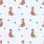 Pre-Order Watercolour Autumn Woodland Fox Light Blue
