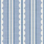 Pre-Order Coastal Cottage Vertical Stripes With Scallop Edges Blue