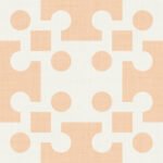 Pre-Order Modern Geometric Interlocking Shapes Peach and Cream White
