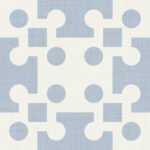 Pre-Order Modern Geometric Interlocking Shapes Soft Blue and Cream White