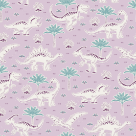 Pre-Order Hand Drawn Cute Dinosaurs Kawaii Kids Nursery Decor In Dusty Lavender