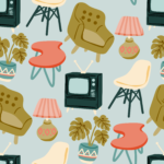 Pre-Order Mid Century Modern Retro Furniture Monstera Plant 1950s Style