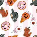 Pre-Order Spooky Witch Cat Pumpkin Ice Cream Bat Donut Eyeball Pink