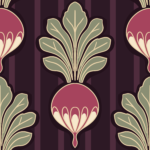 Pre-Order Art Nouveau Beetroot Radish Vintage Antique Maroon Botanical