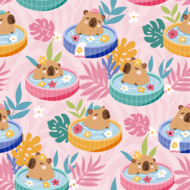 Pre-Order Capybara Pool Party Cute Tropical Summer Inflatable Ring Baby