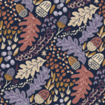 Pre-Order Ditsy Autumn Acorn and Oak Leaves Woodland Fall Forest