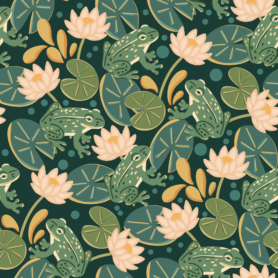Pre-Order Frog Pond and Lotus Flower Botanical Art