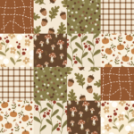 Pre-Order Cozy Autumn Patchwork Fall Pumpkin Mushroom Acorn Plaid Rustic