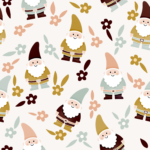 Pre-Order Cute Garden Gnome Woodland Dwarf Whimsical Autumn Flowers