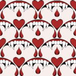 Pre-Order Gothic Vampire Fangs Valentine Goth Horror Hearts Blood Drops