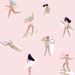 Pre-Order Minimalist Boho Surfer Girls Pink Beach Summer