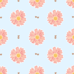 Pre-Order M-Light Peach Aster Flower with Tiny Hearts