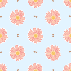 Pre-Order M-Light Peach Aster Flower with Tiny Hearts