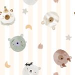 Pre-Order Halloween Bears Watercolor Cream Stripes