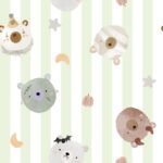 Pre-Order Halloween Bears Watercolor Green Stripes