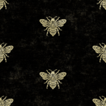Pre-Order Rustic Farmhouse Textured Ornate Flying Honey Bees In Gold On Charcoal
