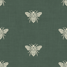 Pre-Order Rustic Farmhouse Textured Ornate Flying Honey Bees In Olive Green And Cream