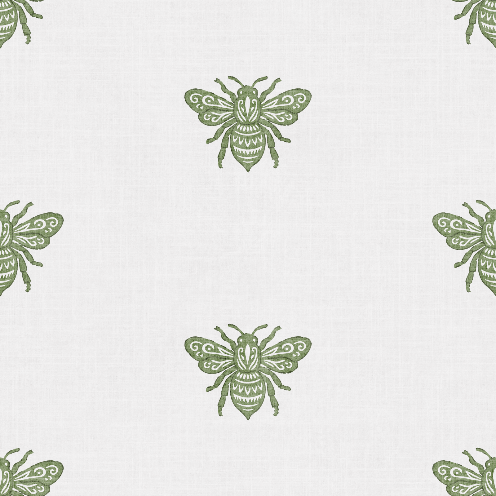 Rustic-Farmhouse-Textured-Ornate-Flying-Honey-Bees-In-Olive-Green-On-Cream.png