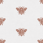 Pre-Order Rustic Farmhouse Textured Ornate Flying Honey Bees In Terracotta On Ivory