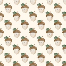 Pre-Order Watercolour Autumn Acorns Cream