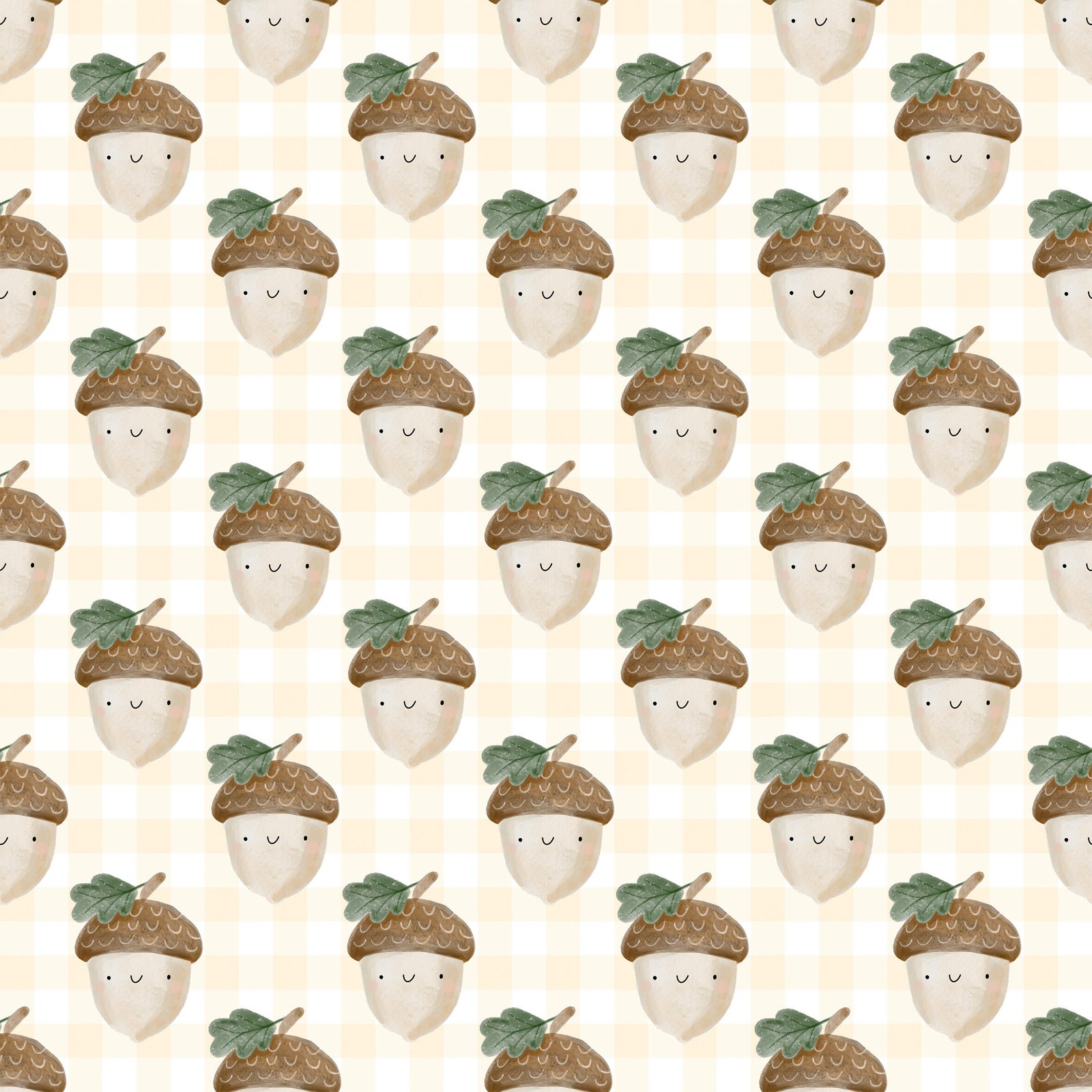 Small_Acorn_Yellow-Gingham_FayeBDoodles.jpg
