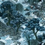 Pre-Order Garden Tapestry Verdant Woodland Trees and Waterfall scenic Landscape Blue