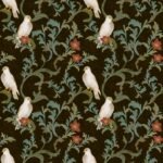 Pre-Order Black Botanical Doves Intricate Decorative Leaves
