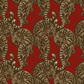 Pre-Order Graceful Chinese Red Tattoo Style Tiger