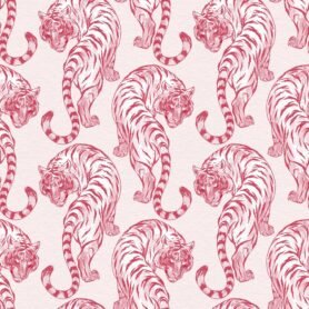 Pre-Order Chinese Tiger Watercolor Pattern Red