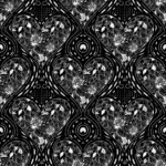 Pre-Order Black White Floral Hearts Dotted Geometry
