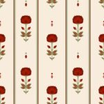 Pre-Order Red Indian Block Print on Cream