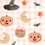 Pre-Order Witches Cottage Cottagecore Halloween Pattern Pink Gingham