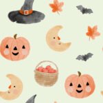 Pre-Order Witches Cottage Cottagecore Halloween Pattern Light Green