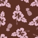 Pre-Order Hibiscus Flowers and Pineapple Tropical Hawaiian Brown Pink