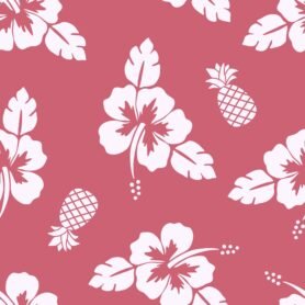 Pre-Order Hibiscus Flowers and Pineapple Tropical Hawaiian Red White