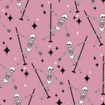 Pre-Order Spooky Cute Skeleton Pole Dancer Pink Halloween Pastel Goth